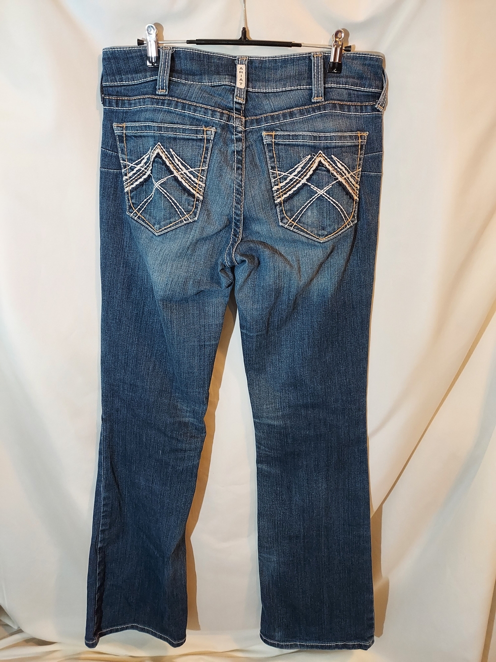 Ariat R.E.A.L. Whipstitch Mid Rise Bootcut Jeans Medium Wash Blue Size 31 Reg